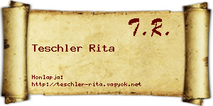 Teschler Rita névjegykártya